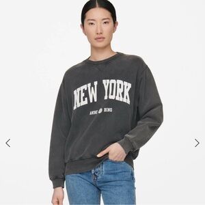 Anine Bing Ramona Sweatshirt Women’s Large New York Gray Pullover Crewneck